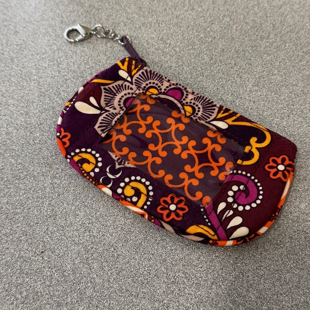 Vera Bradley Maroon Paisley Print Keychain Wallet